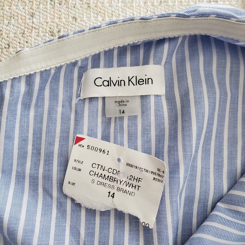 NWT Calvin Klein one shoulder stripe midi dress 14 - Picture 9 of 11